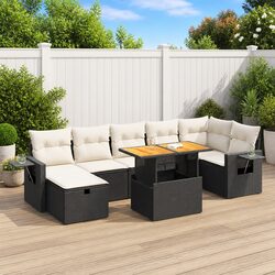 Functional 5-Piece Black Sofa Set for Outdoor Spaces