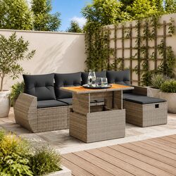 Practical 6 Piece Garden Sofa Set for Various Spaces