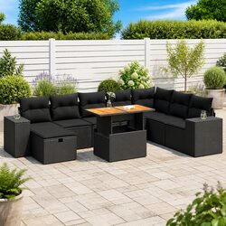 Versatile 9 Piece Garden Sofa Set for Home Use