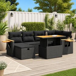 8-Piece Outdoor Sofa Set with Versatile Table and Storage