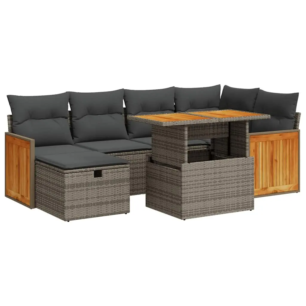 Garden Sofa Set 8 Piece PE Rattan Outdoor Furniture Grey Modular Patio Lounge