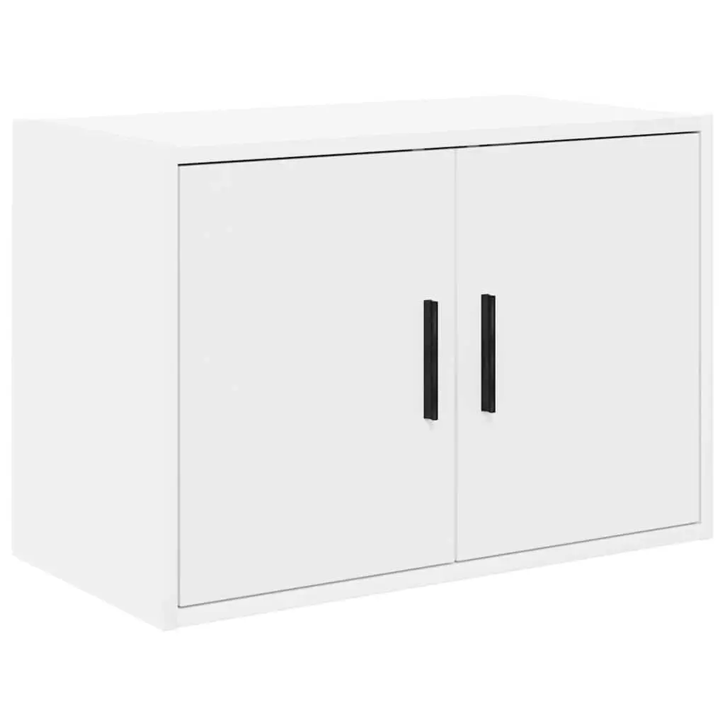 Garage Storage Cabinets 2pc White Engineered Wood Workshop Tool Organiser