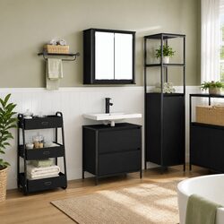 Practical Bathroom Furniture Set with Mirror Storage