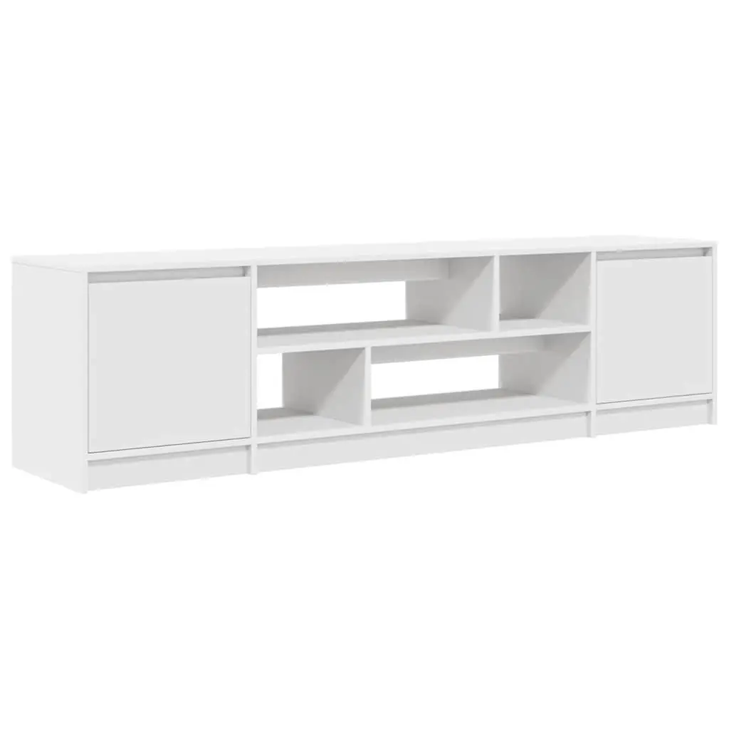 TV Cabinet Engineered Wood 188.5x41x50cm White Storage Unit for Living Room Bedroom
