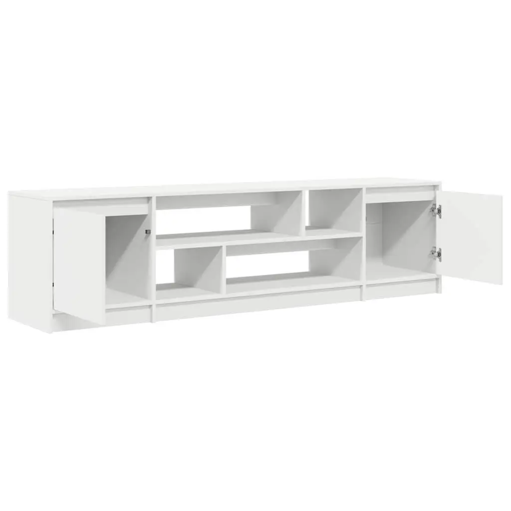TV Cabinet Engineered Wood 188.5x41x50cm White Storage Unit for Living Room Bedroom