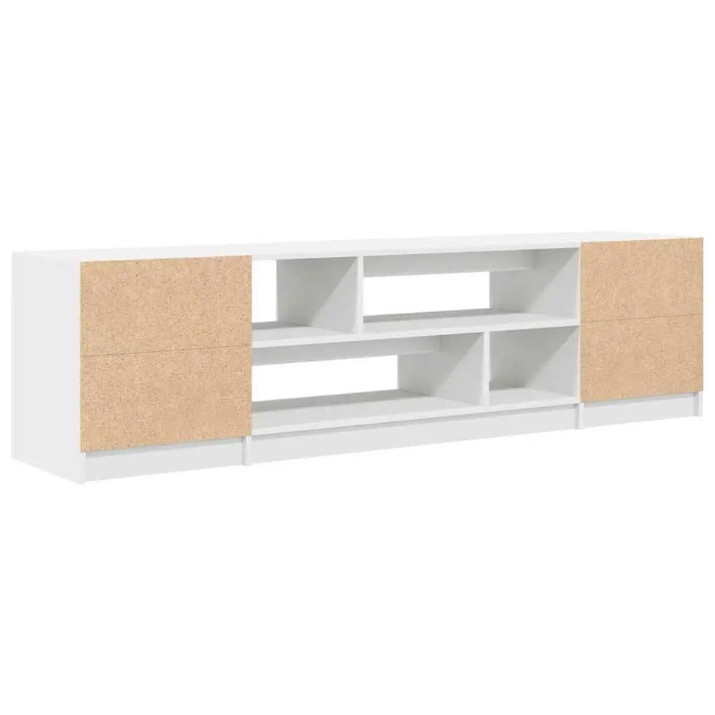 TV Cabinet Engineered Wood 188.5x41x50cm White Storage Unit for Living Room Bedroom