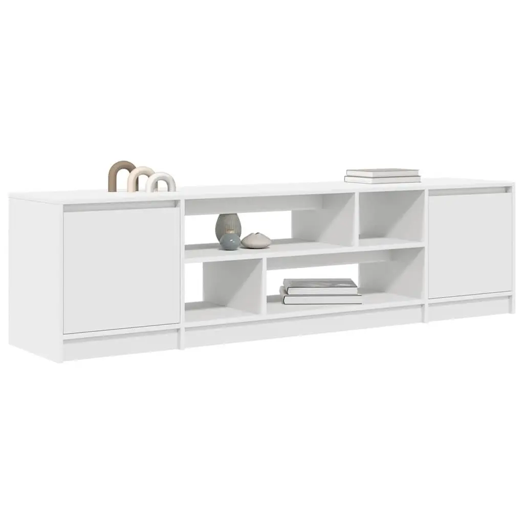 TV Cabinet Engineered Wood 188.5x41x50cm White Storage Unit for Living Room Bedroom