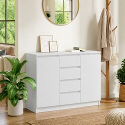 Practical White Sideboard for Living and Office Spaces