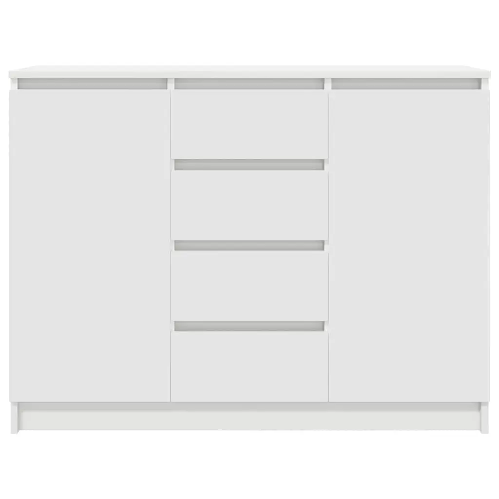Sideboard Engineered Wood 100.5cm White Storage Cabinet with Drawers and Shelves