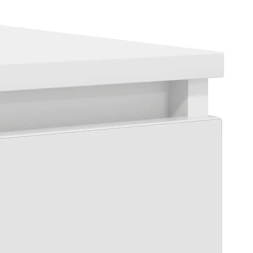 Sideboard Engineered Wood 100.5cm White Storage Cabinet with Drawers and Shelves
