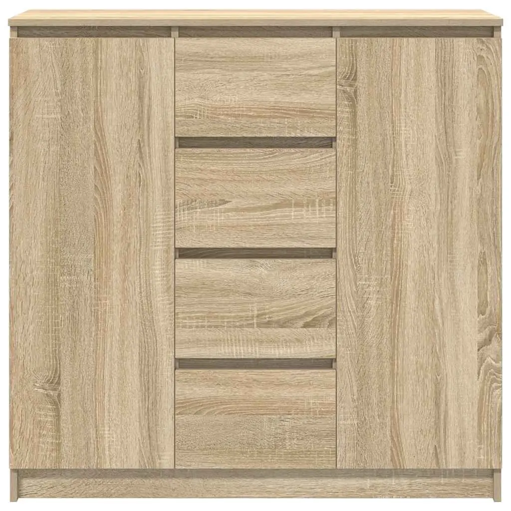 Sideboard with Drawers Doors Shelves Brown Storage Cabinet Engineered Wood
