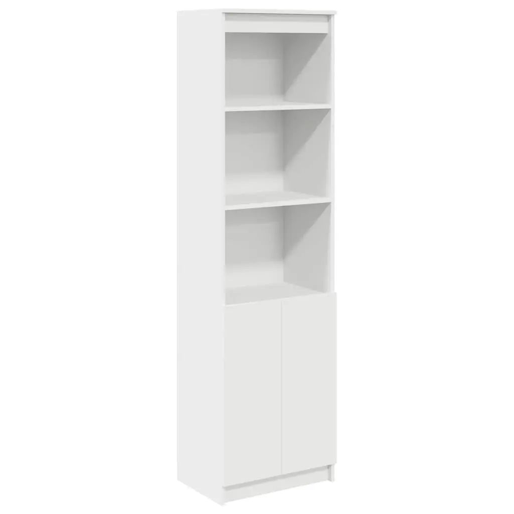 Highboard Storage Cabinet White 50x35x180cm Engineered Wood Tall Cupboard
