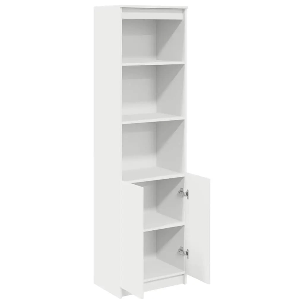 Highboard Storage Cabinet White 50x35x180cm Engineered Wood Tall Cupboard