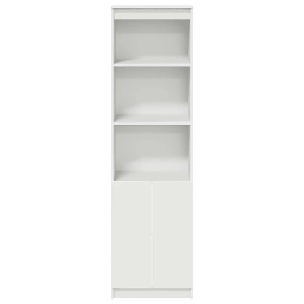 Highboard Storage Cabinet White 50x35x180cm Engineered Wood Tall Cupboard