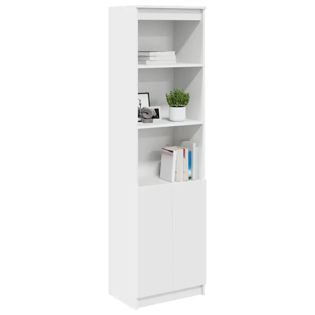 Highboard Storage Cabinet White 50x35x180cm Engineered Wood Tall Cupboard