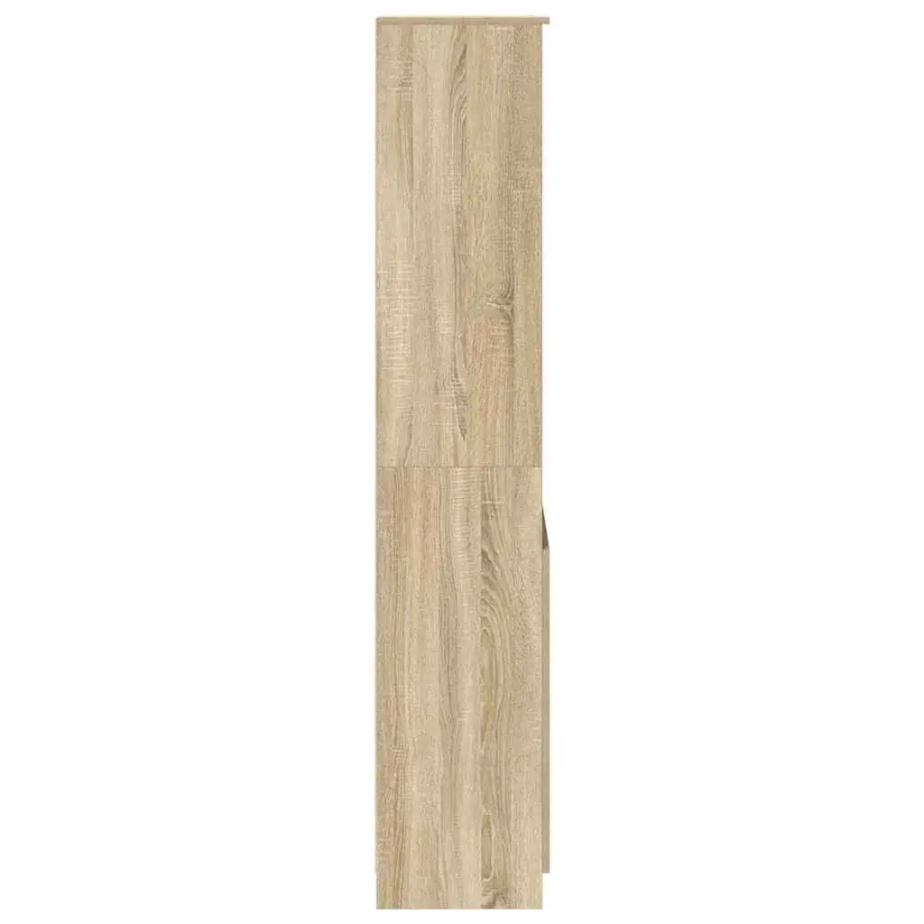 Tall Storage Cabinet Engineered Wood Brown Highboard Buffet for Organizing Dining Living Bedroom Bathroom Spaces