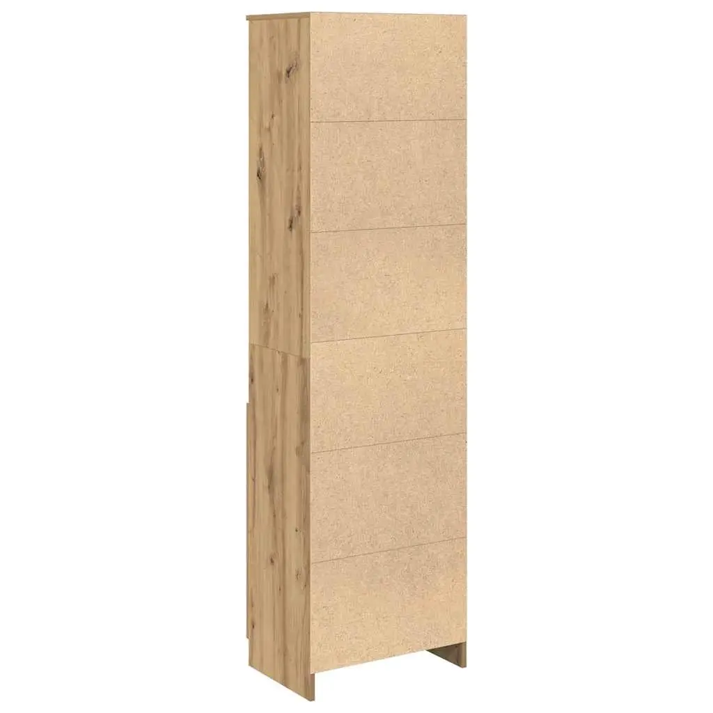 Highboard Storage Cabinet Engineered Wood Tall Brown Cupboard