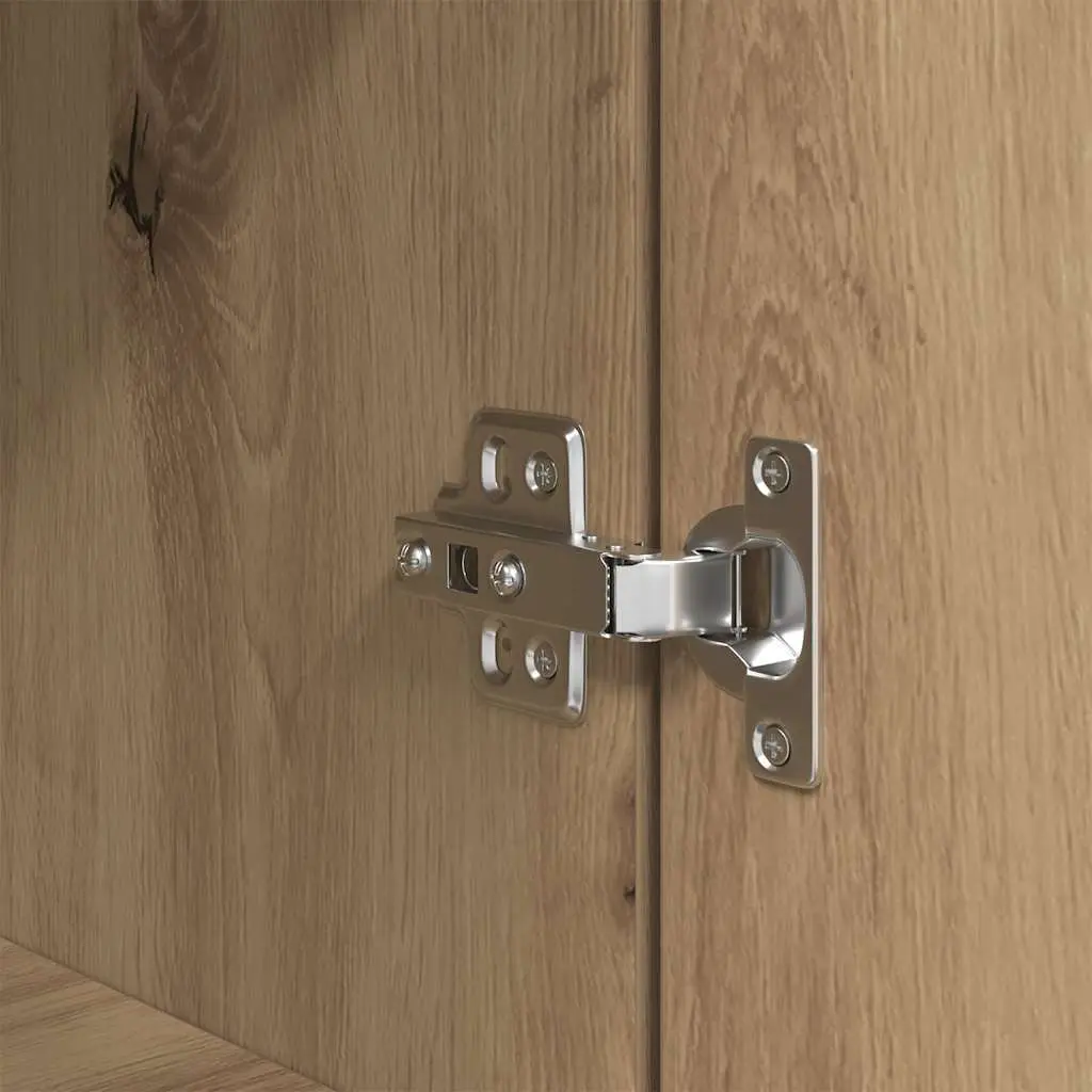 Highboard Storage Cabinet Engineered Wood Tall Brown Cupboard