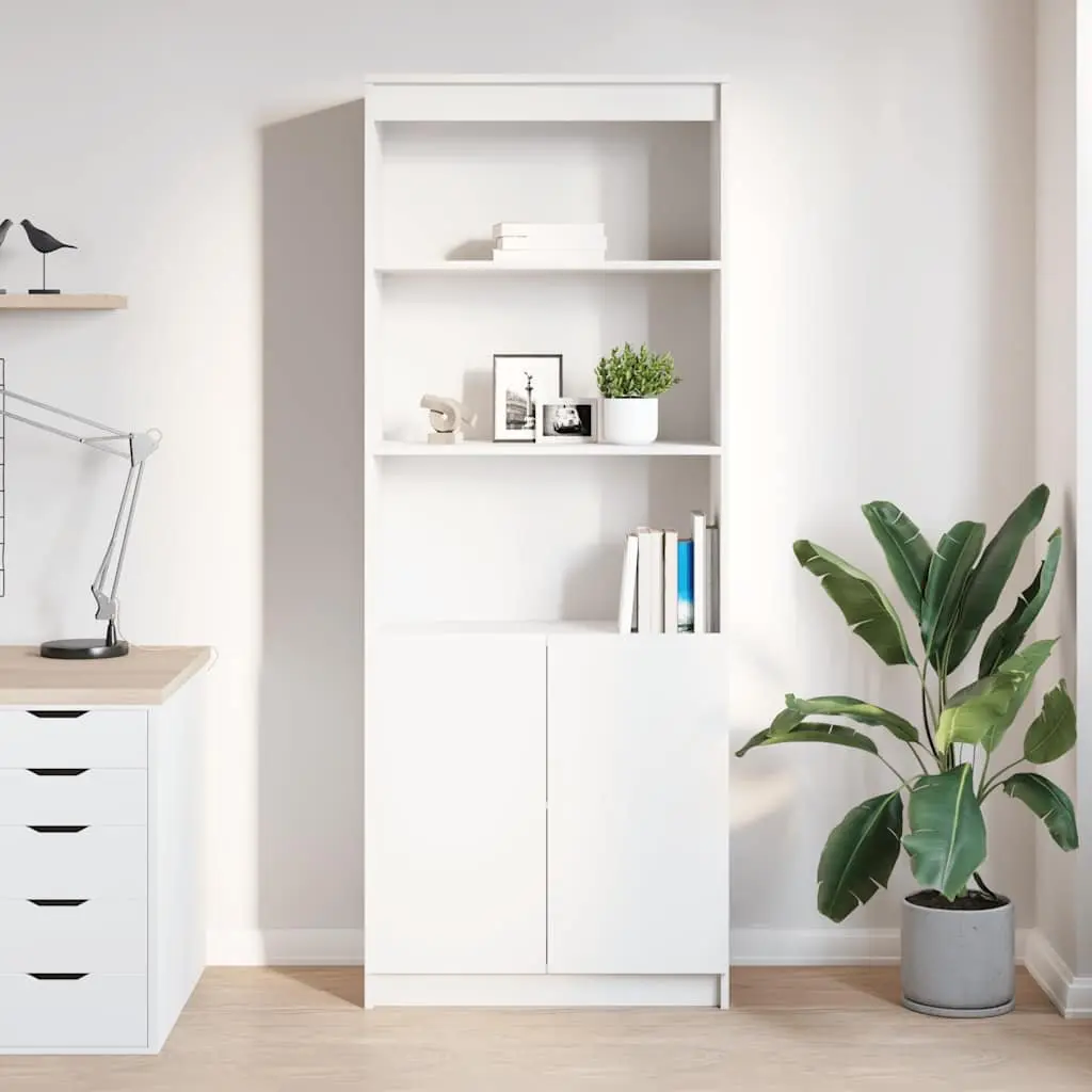 White Highboard Cabinet 70x35x180 cm for Home Use