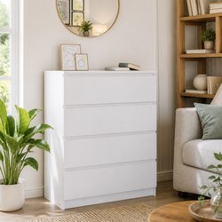 Practical Storage with White Sideboard 80x35x99 cm
