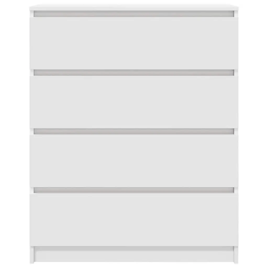 White Sideboard Engineered Wood Storage Cabinet Buffet 80x35x99cm Minimalist Furniture