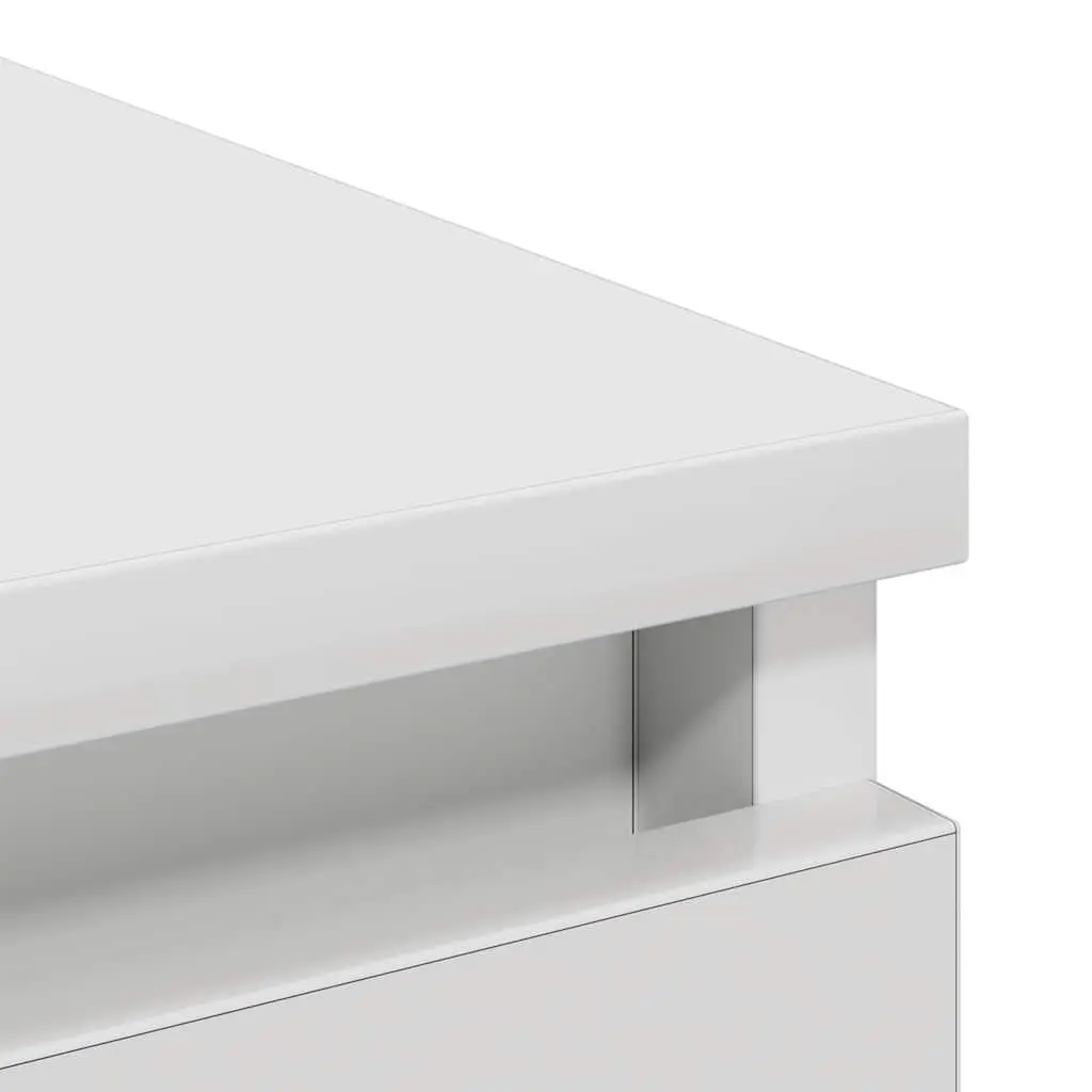 White Sideboard Engineered Wood Storage Cabinet Buffet 80x35x99cm Minimalist Furniture