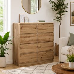 Practical Brown Engineered Wood Sideboard for Any Room 100x35x99cm