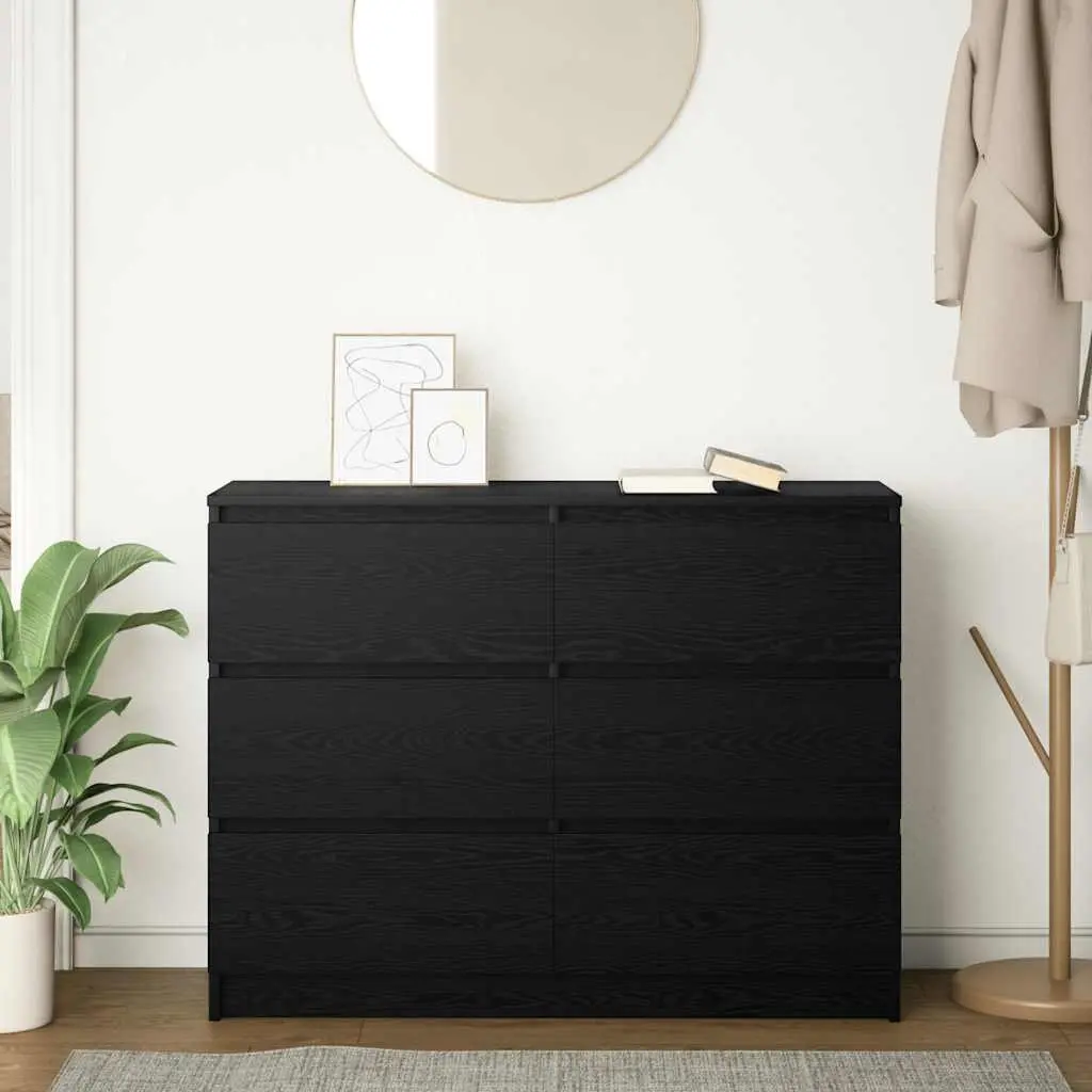 Black Sideboard for Organizing Home Essentials 100x35x76cm