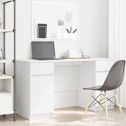 Versatile White Engineered Wood Desk for Everyday Use
