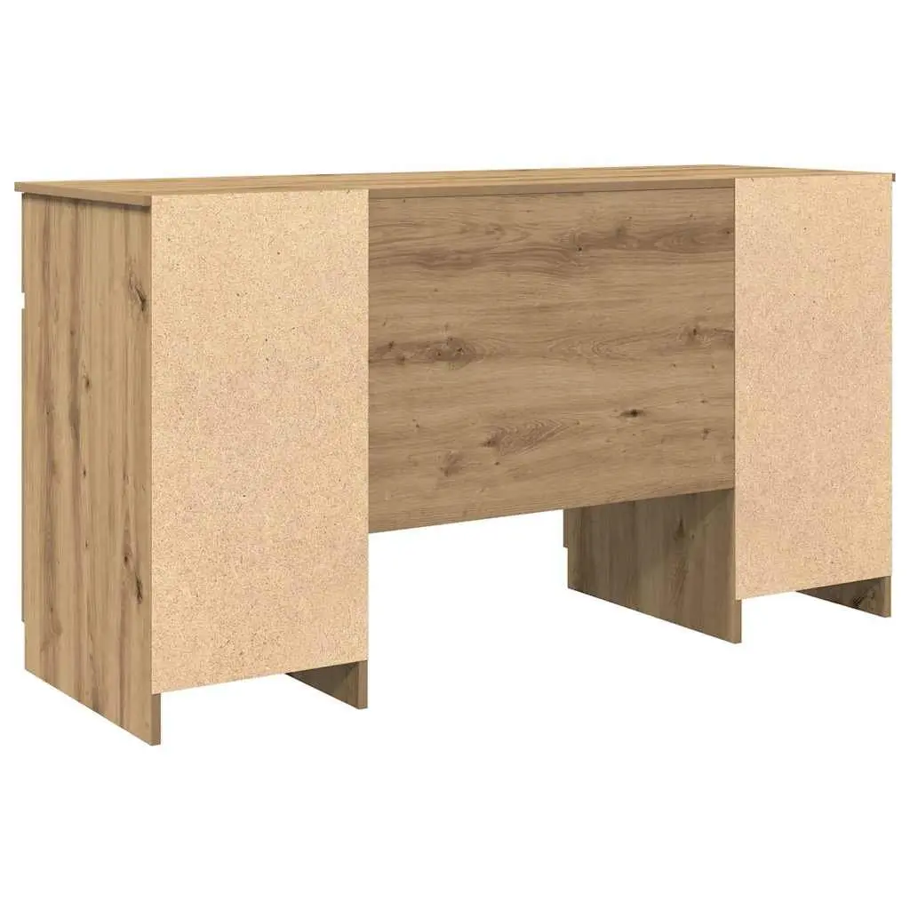 Writing Desk Home Office Furniture Engineered Wood Storage Shelves Drawers Brown