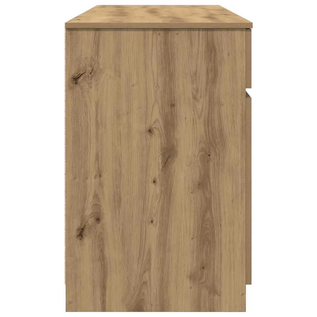 Writing Desk Home Office Furniture Engineered Wood Storage Shelves Drawers Brown