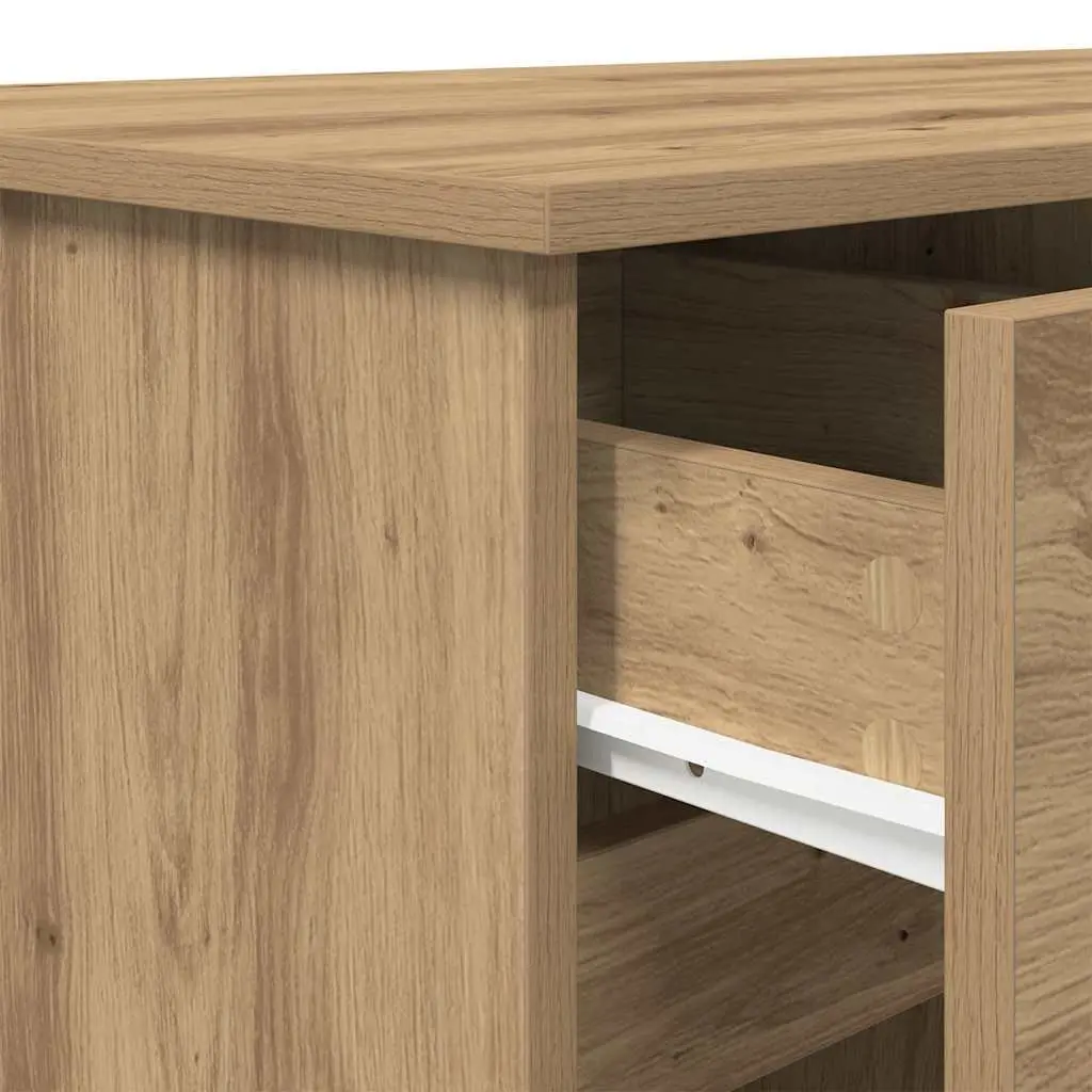 Writing Desk Home Office Furniture Engineered Wood Storage Shelves Drawers Brown