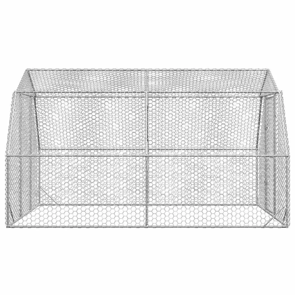Chicken Run Walk-in Enclosure Galvanised Steel Mesh 2.5x4x2.25m Silver Predator Protection
