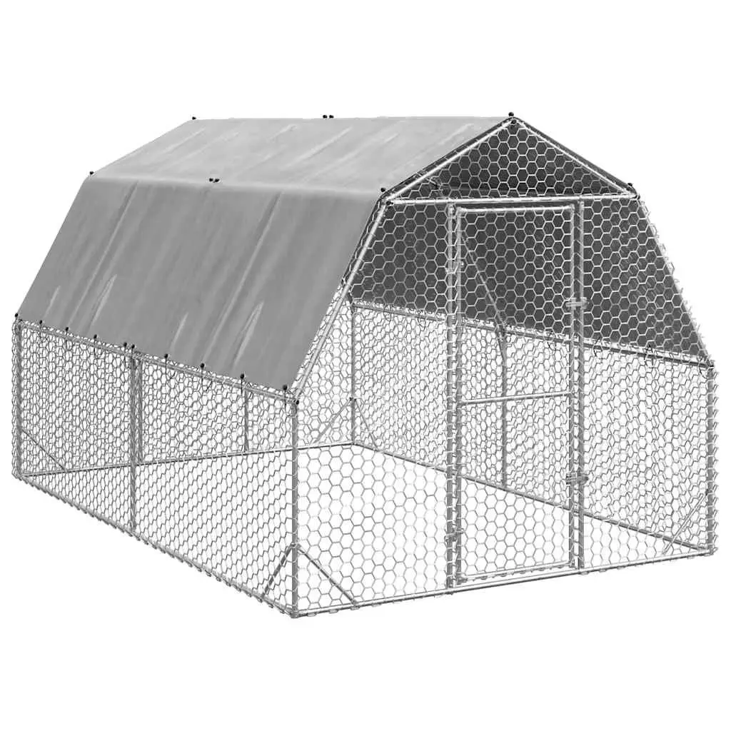 Chicken Run with Roof 2.5x4x2.25m Walk-In Coop Enclosure Small Animal Habitat