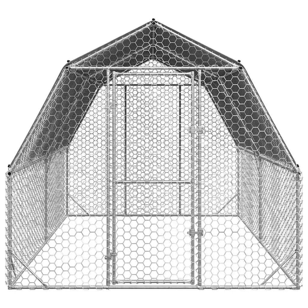 Chicken Run with Roof 2.5x4x2.25m Walk-In Coop Enclosure Small Animal Habitat