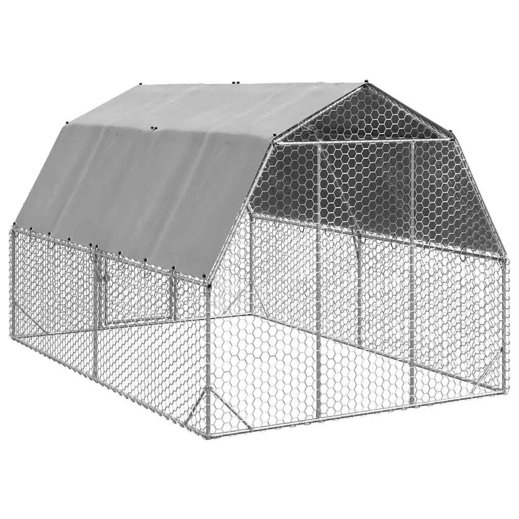 Chicken Run with Roof 2.5x4x2.25m Walk-In Coop Enclosure Small Animal Habitat