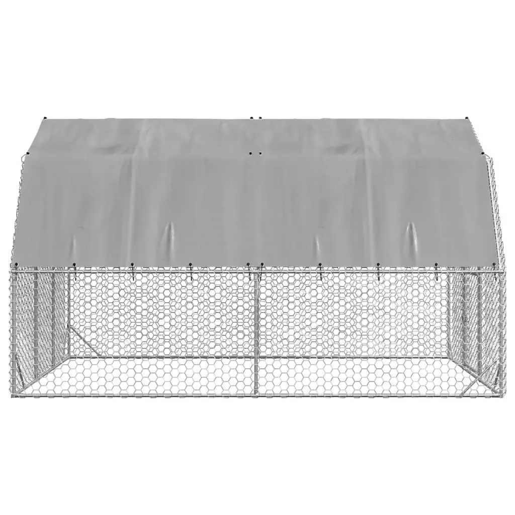 Chicken Run with Roof 2.5x4x2.25m Walk-In Coop Enclosure Small Animal Habitat
