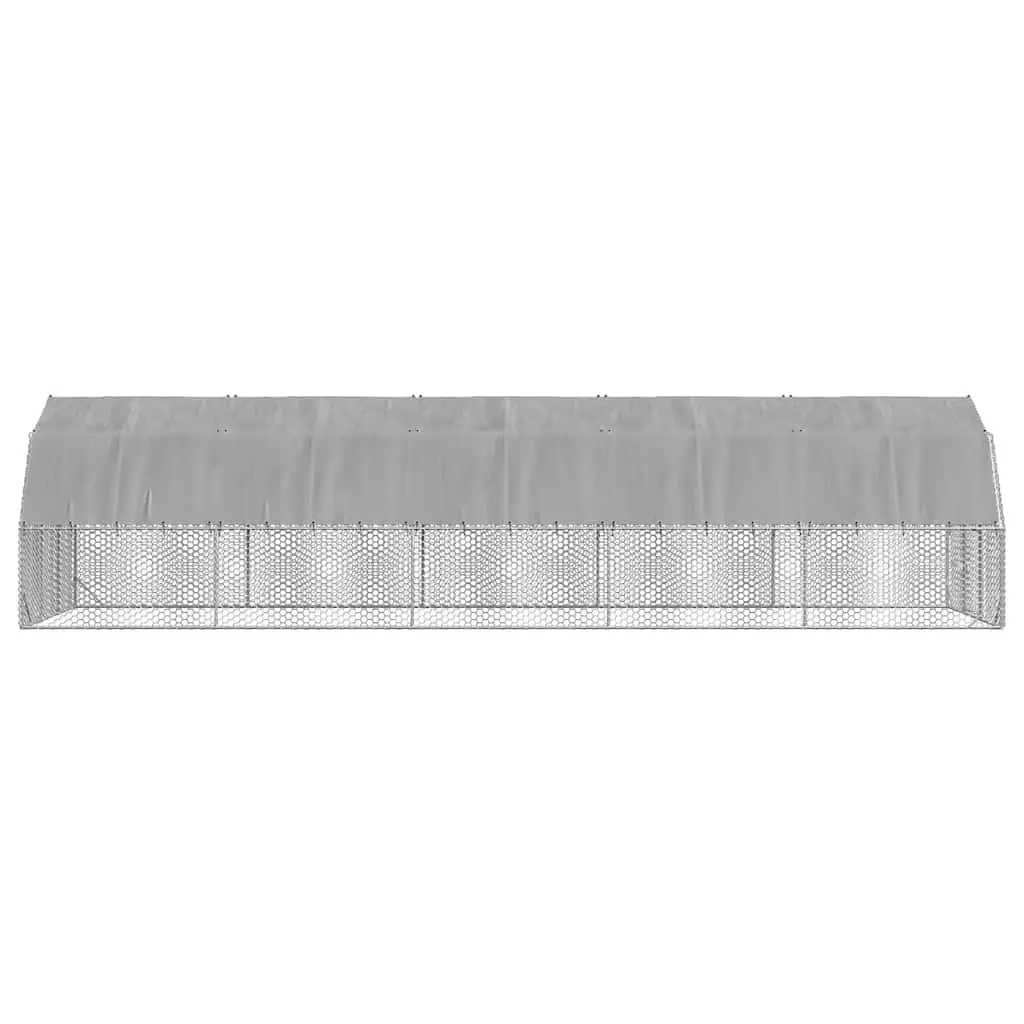 Chicken Run Galvanised Steel Frame 2.5x10x2.25m Silver
