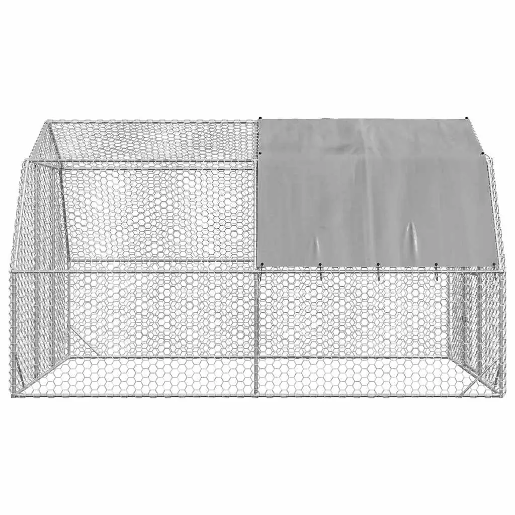 Chicken Run Walk-In Galvanised Steel 2.5x4x2.25m Silver