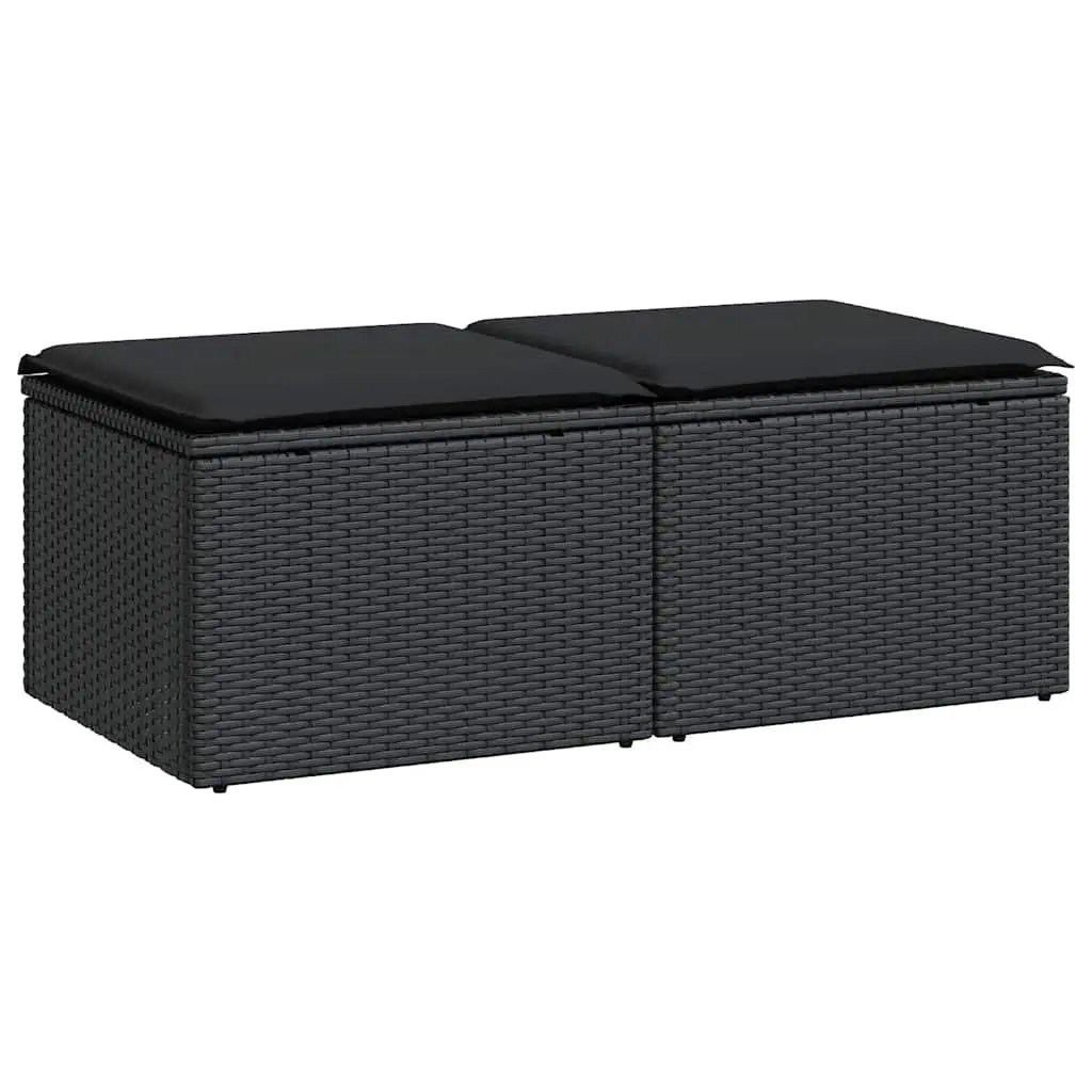 Garden Sofa Set 2 Piece Outdoor Furniture Patio Lounge Chair with Cushions Black