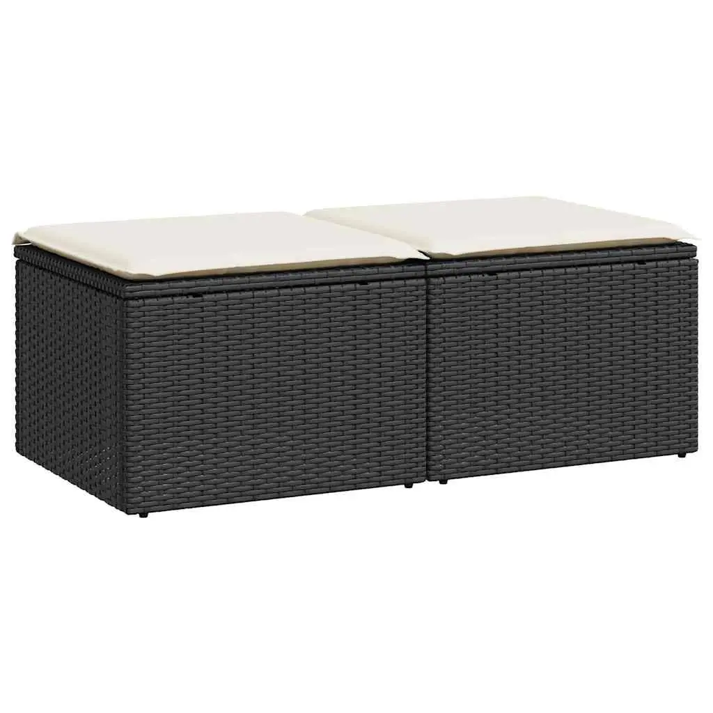 Black Rattan Sofa Set for Outdoor Use