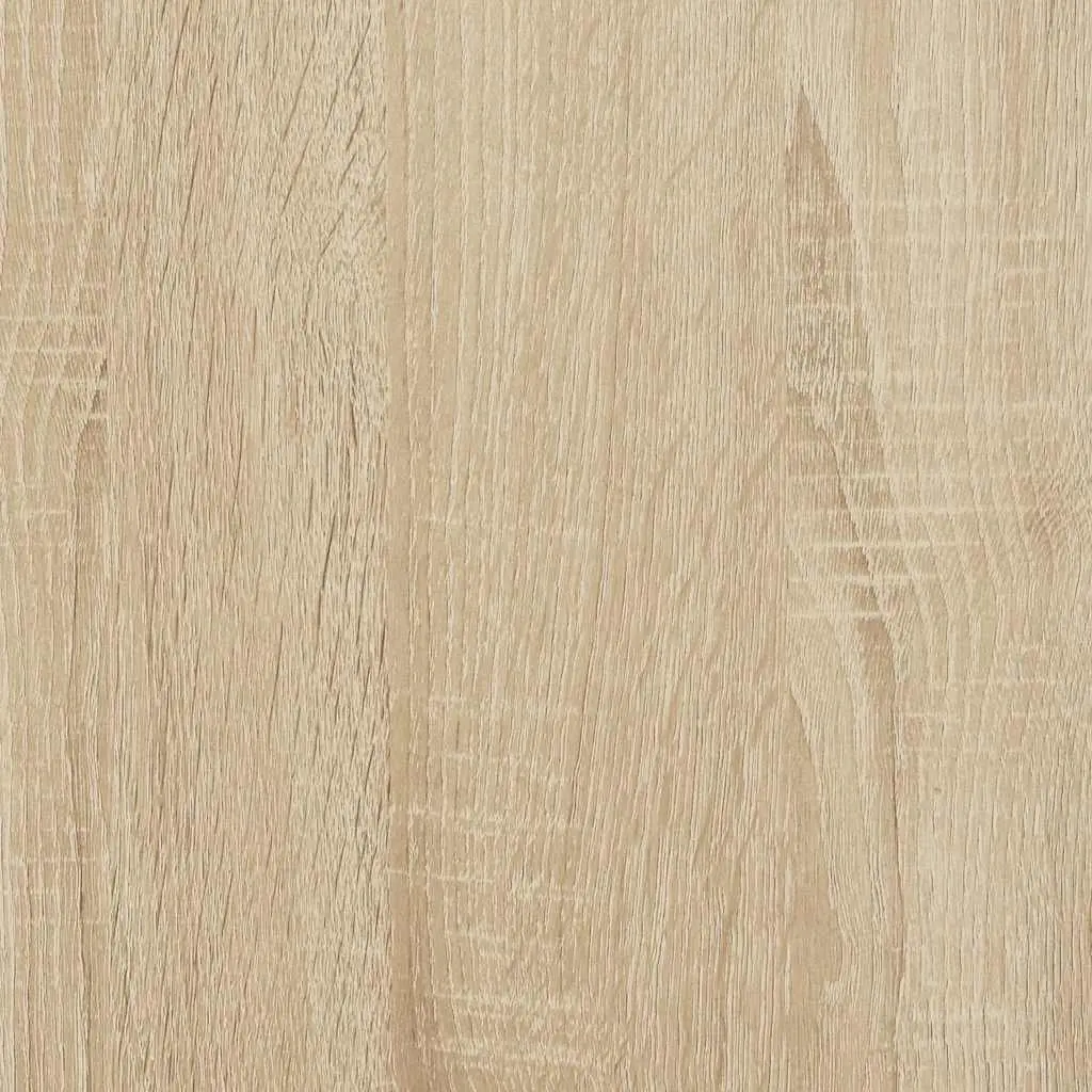 Bed Frame 150x200 cm No Mattress Sonoma Oak Engineered Wood Slatted Base Bedroom