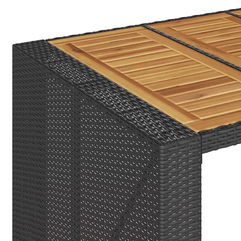 5 Piece Garden Bar Set PE Rattan Powder-coated Steel Black Outdoor Furniture with Cushions
