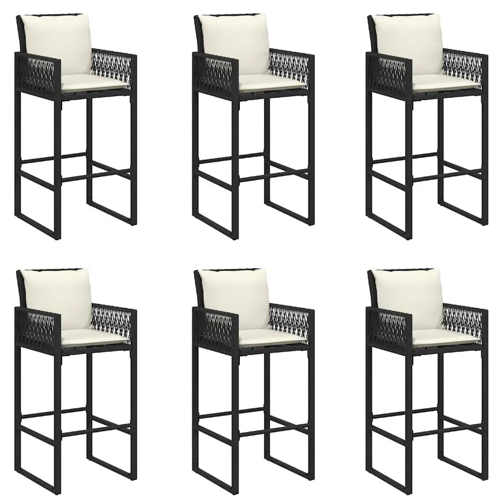 7 Piece Garden Bar Set Weather-Resistant PE Rattan Black Outdoor Patio