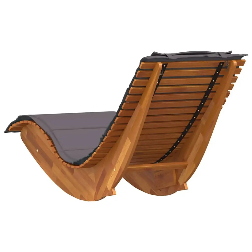Sun Lounger 2 pcs Acacia Wood Outdoor Sunbed Garden Patio Pool Deck Chair Brown