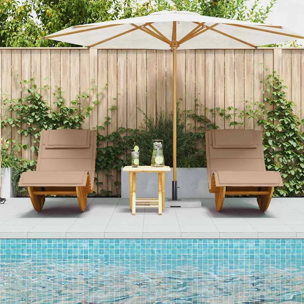 2-Seater Acacia Lounger for Outdoors