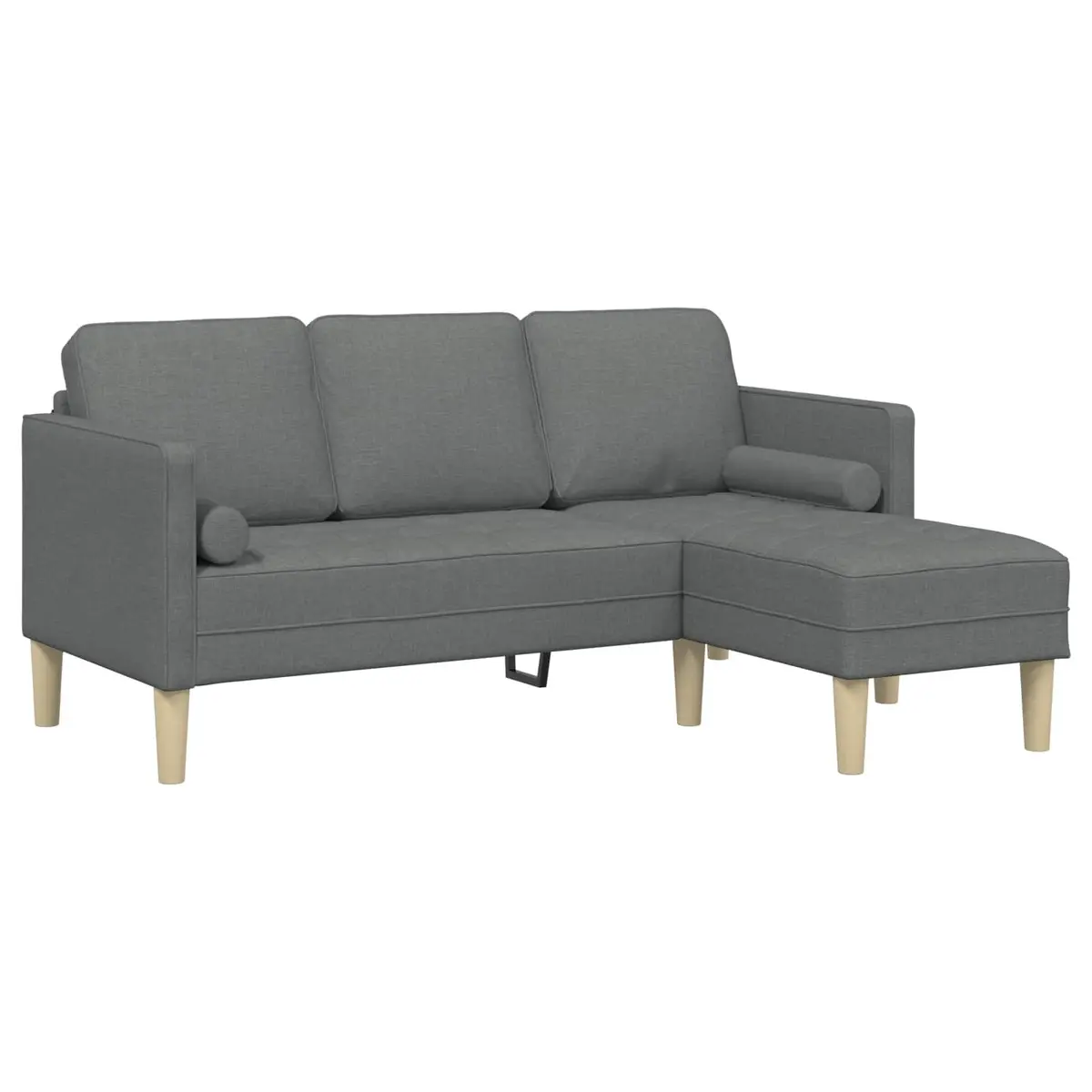 Modular Sofa Set Grey Polyester 2 Pieces Modern Living Room Furniture