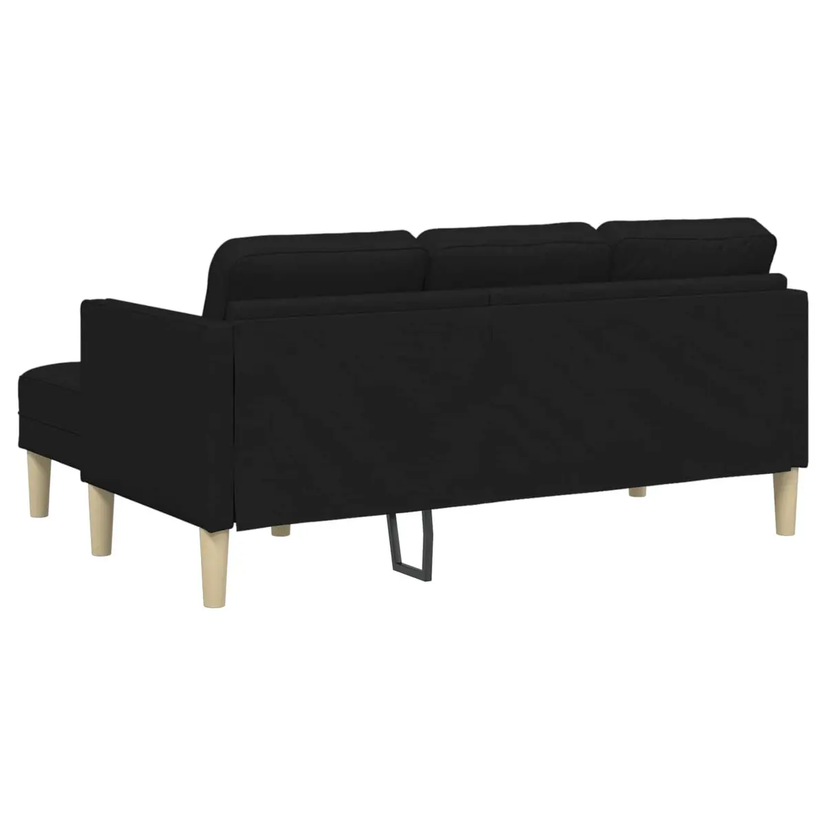 Modular Sofa Set Polyester 2 Pieces Black Flat Armrests Contemporary