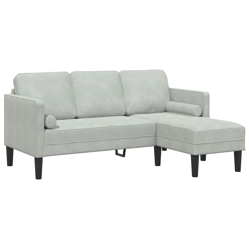 Sofa Set Polyester Modular 2 pcs Light Grey