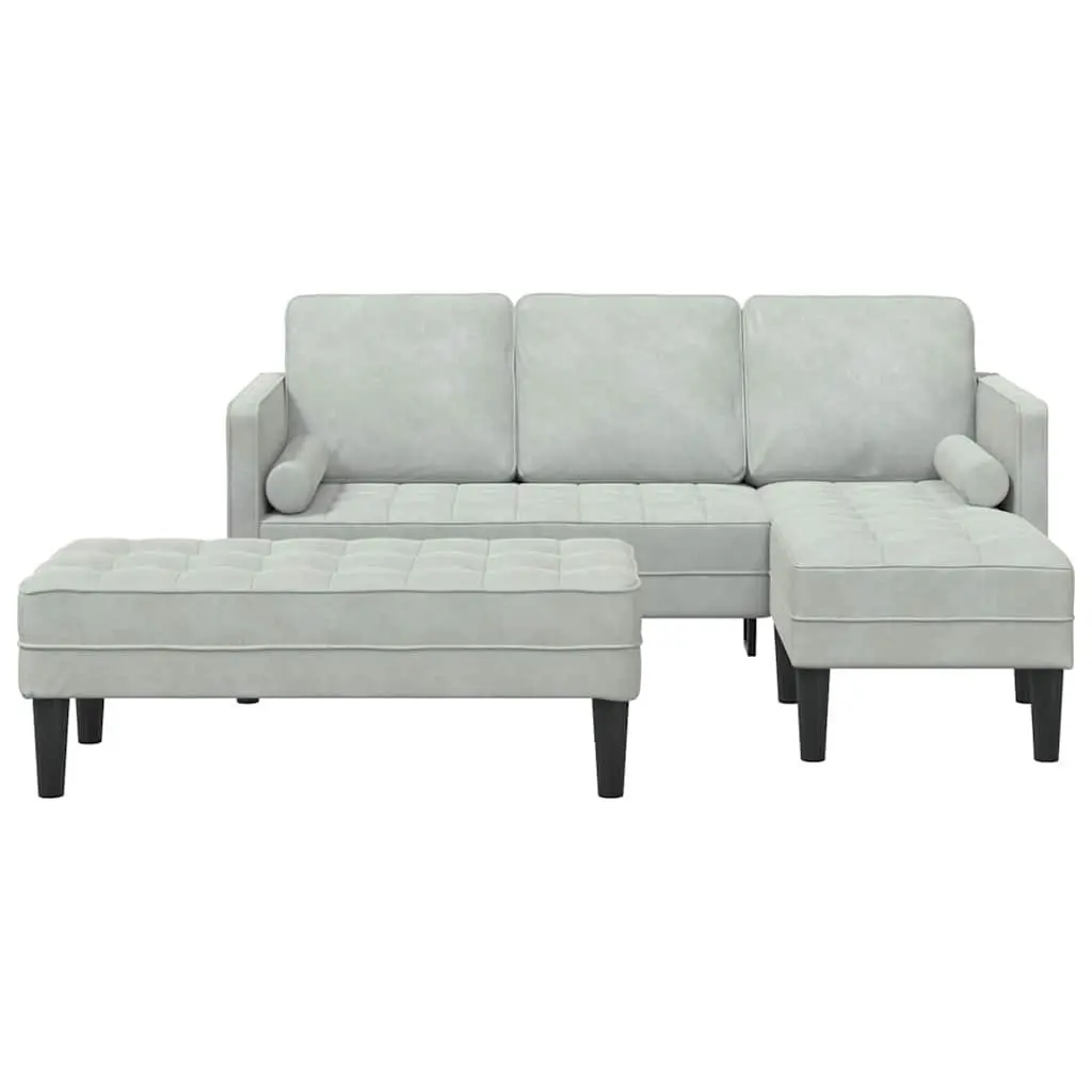 Sofa Set Polyester Modular 2 pcs Light Grey
